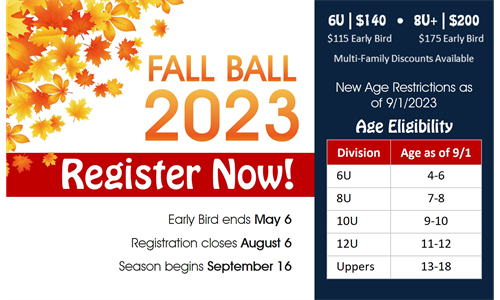 Fall 2023 Registration Now Open!